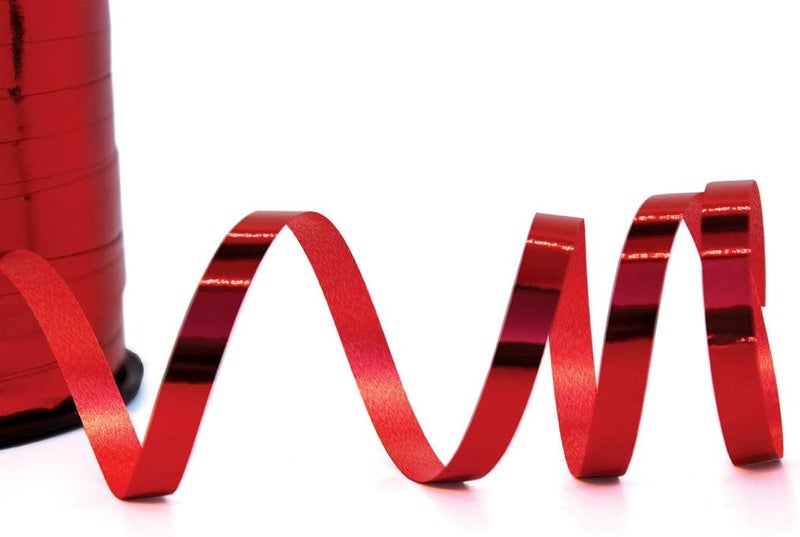 OLYPHAN Red Curling Ribbon Christmas Valentine Clearance Metallic Crimped Iridescent for Holiday Gift Wrap, Sparkling Party Decoration, School, Crafts & Floral Valentines Day - Image 1