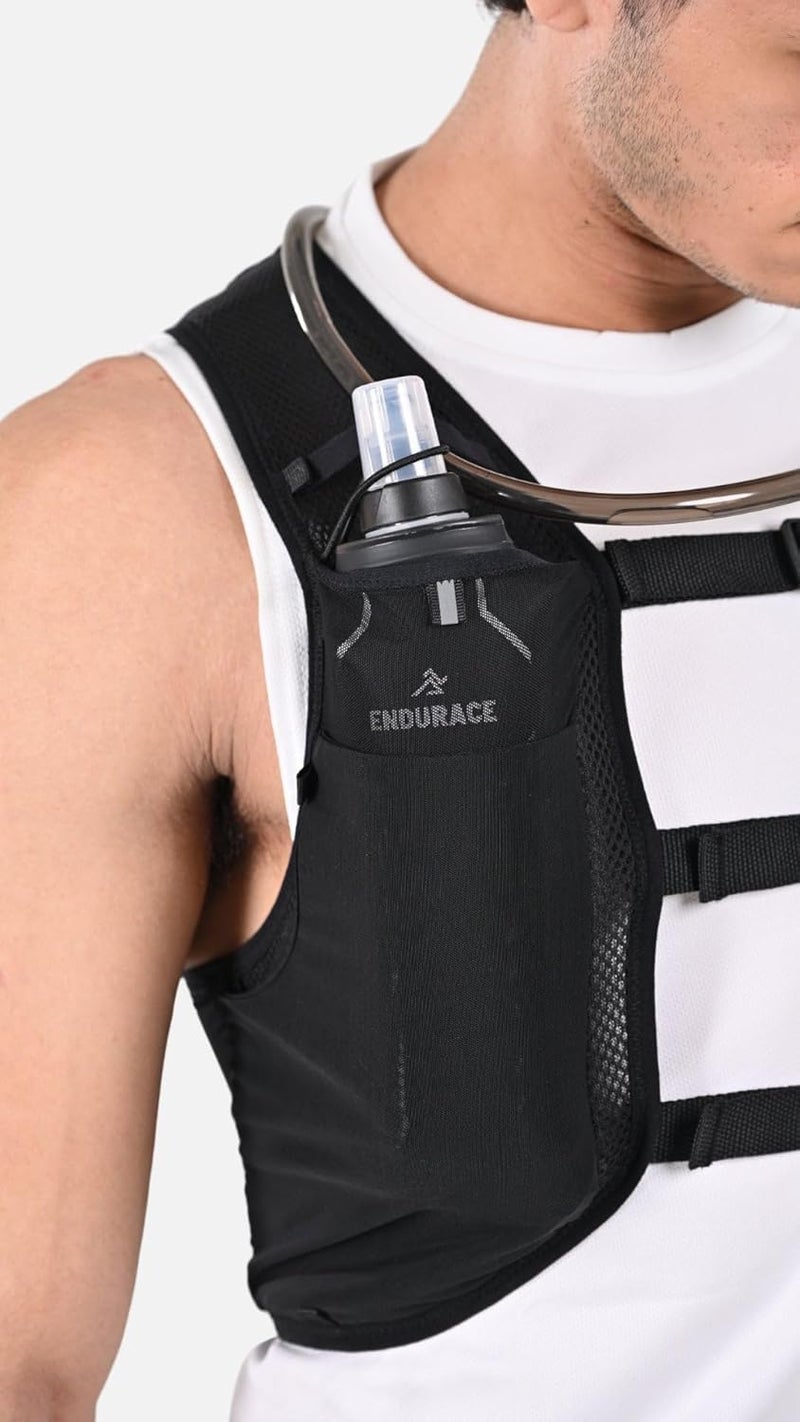 ENDURACE Hydration Vest, Running and Hiking Pack, 2L Bladder Compatible, 6 Pockets, Adjustable Straps, Black - Image 5