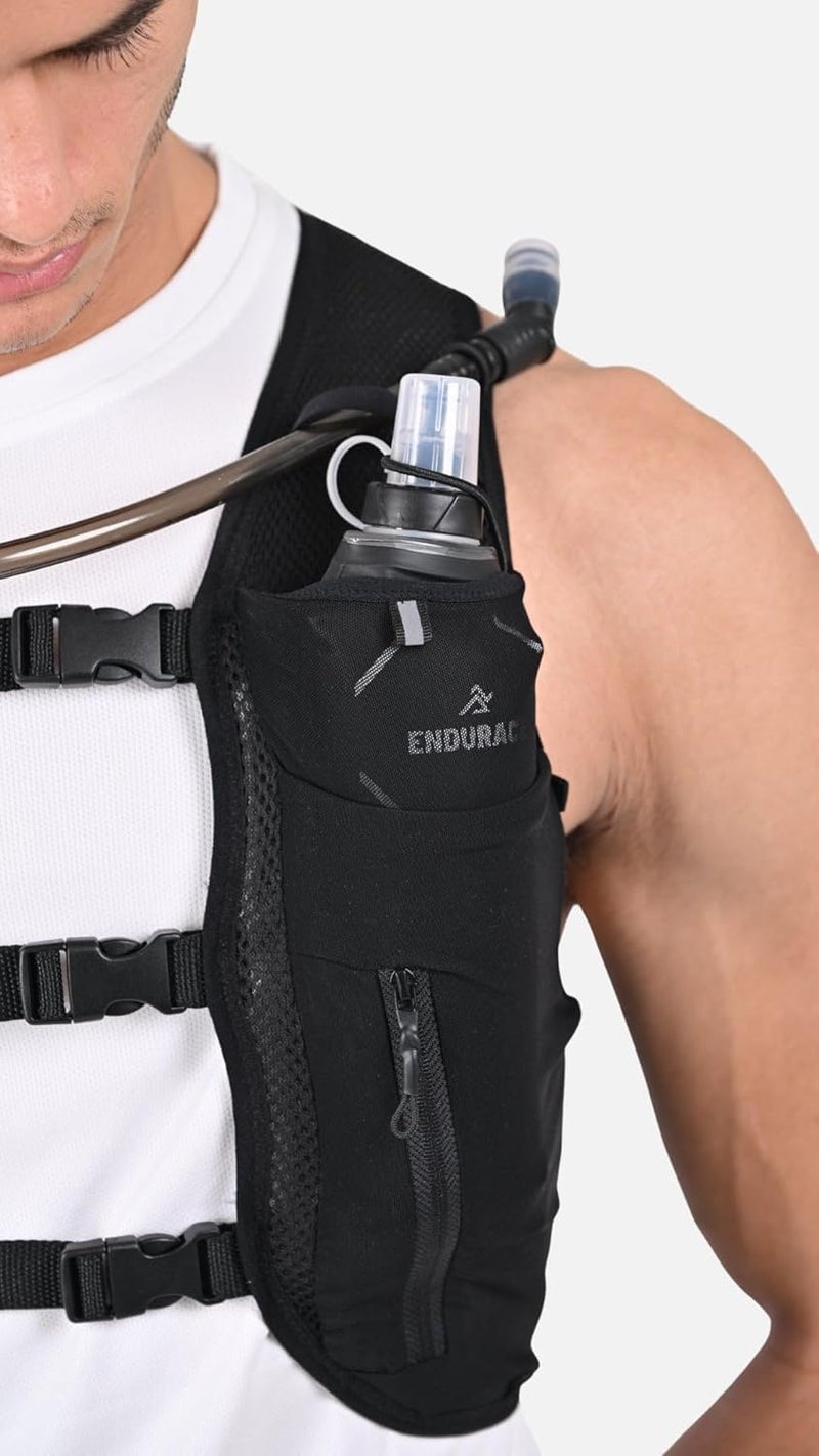 ENDURACE Hydration Vest, Running and Hiking Pack, 2L Bladder Compatible, 6 Pockets, Adjustable Straps, Black - Image 4
