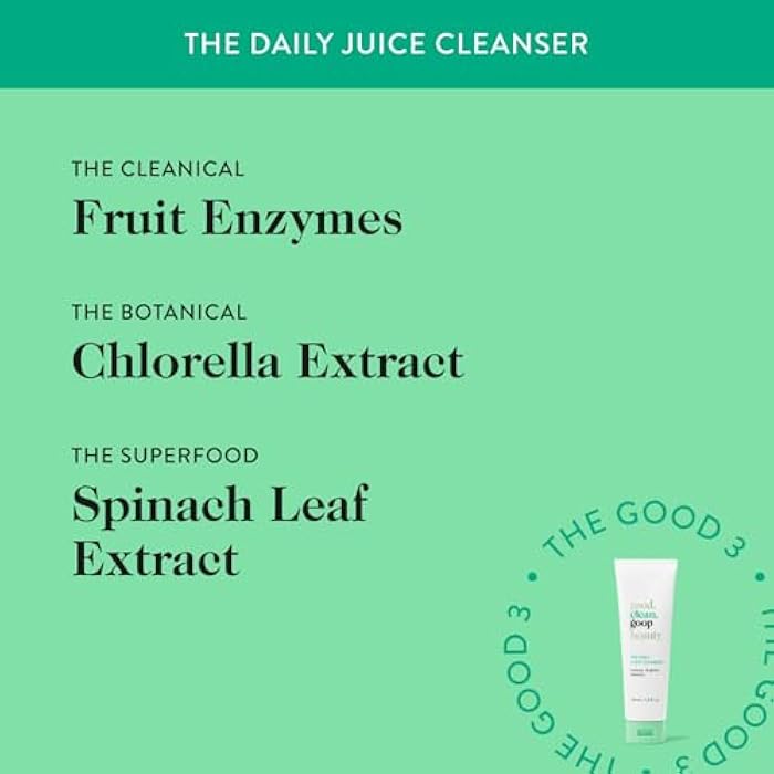 good.clean.goop beauty The Daily Juice Cleanser | Foaming Facial Cleanser to Hydrate & Cleanse Skin | Fruit Enzyme, Chlorella Extract & Spinach Leaf Extract | Face Wash to Detoxify Skin | 4.2 Fl oz - Image 4