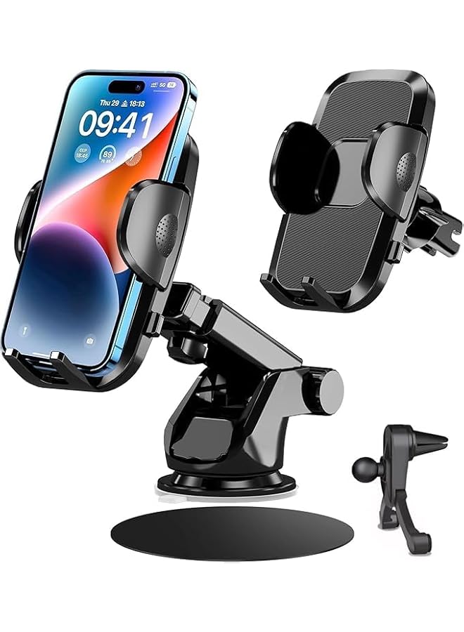 Green Tiger 3 in 1 Auto Cell Phone Holder,Universal Windshield/Dashboard/Ventilation Holder, Auto Accessories For IPhone 15/14, Xiaomi, Motorola, Huawei