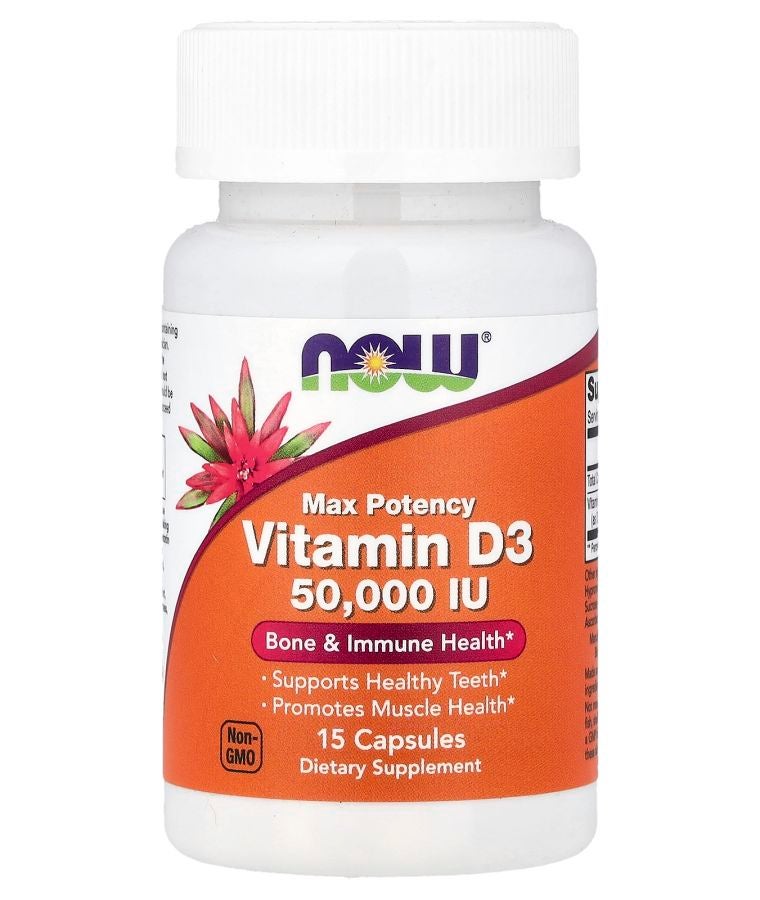now Vitamin D3 Max Potency 50000 IU 15 Capsules