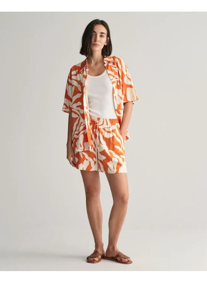 GANT Relaxed Fit Palm Print Short Sleeve Shirt
