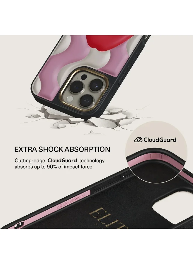 بورجا جراب لهاتف iPhone 16 Pro Max - مصنوع من مادة TPU وTPE وPC فائقة النعومة مع نسيج مرن، وامتصاص الصدمات CloudGuard، وهيكل خفيف الوزن، وحماية فائقة من السقوط