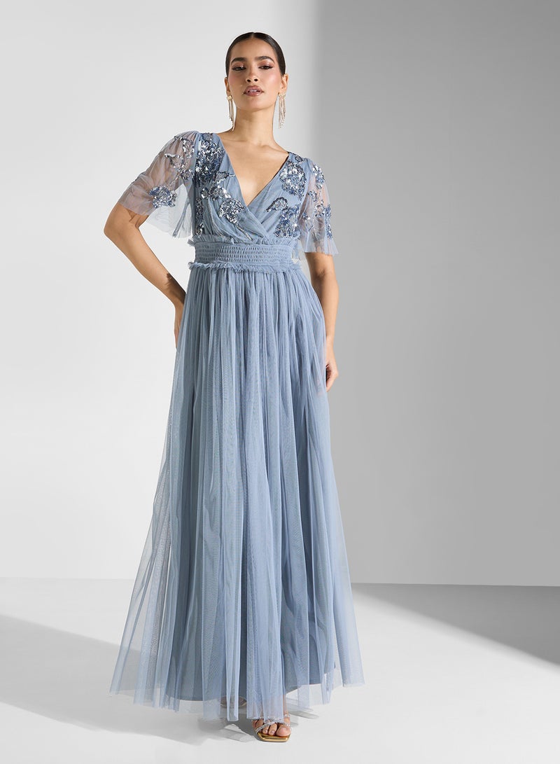 Maya Sequin Tulle Maxi Dress - Image 1