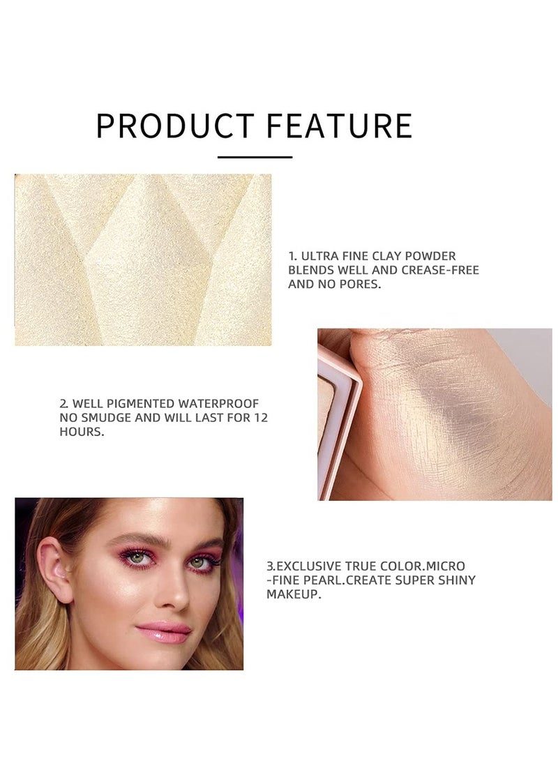 SYOSI Face Glitter Blush Pink Shimmer Highlighter Blusher Powder Makeup Cosmetics Facial Contour Corrector Shine Rouge - Image 4