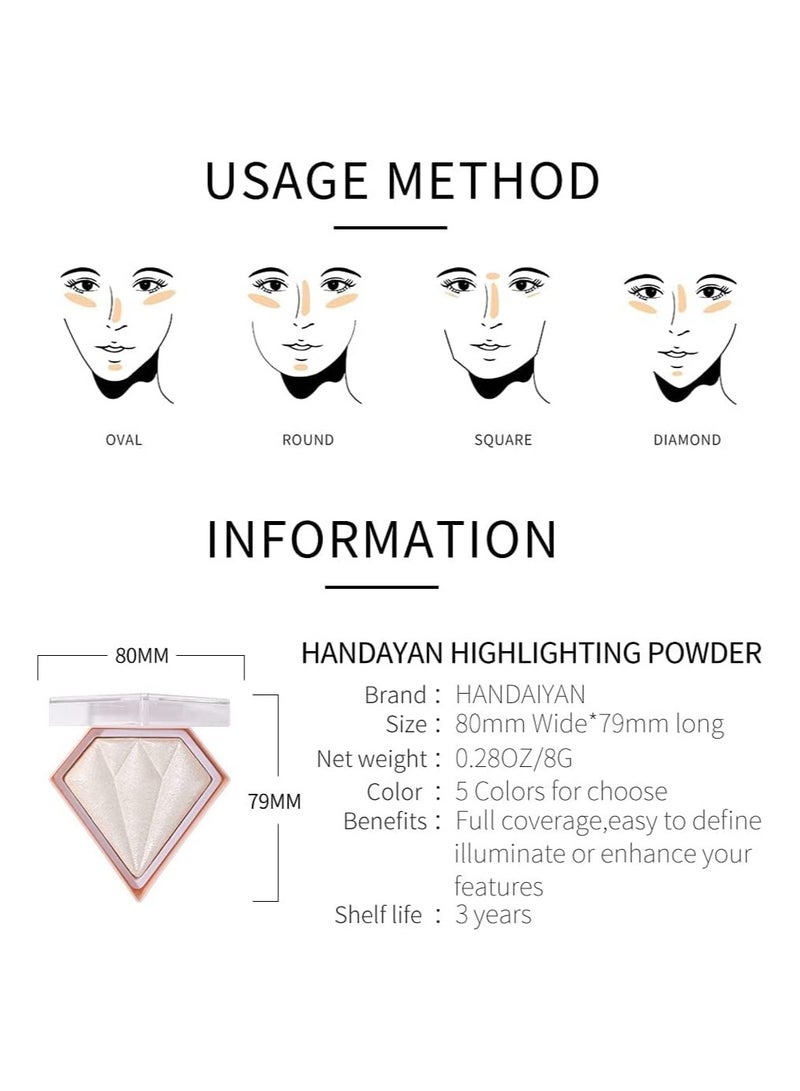 SYOSI Face Glitter Blush Pink Shimmer Highlighter Blusher Powder Makeup Cosmetics Facial Contour Corrector Shine Rouge - Image 5