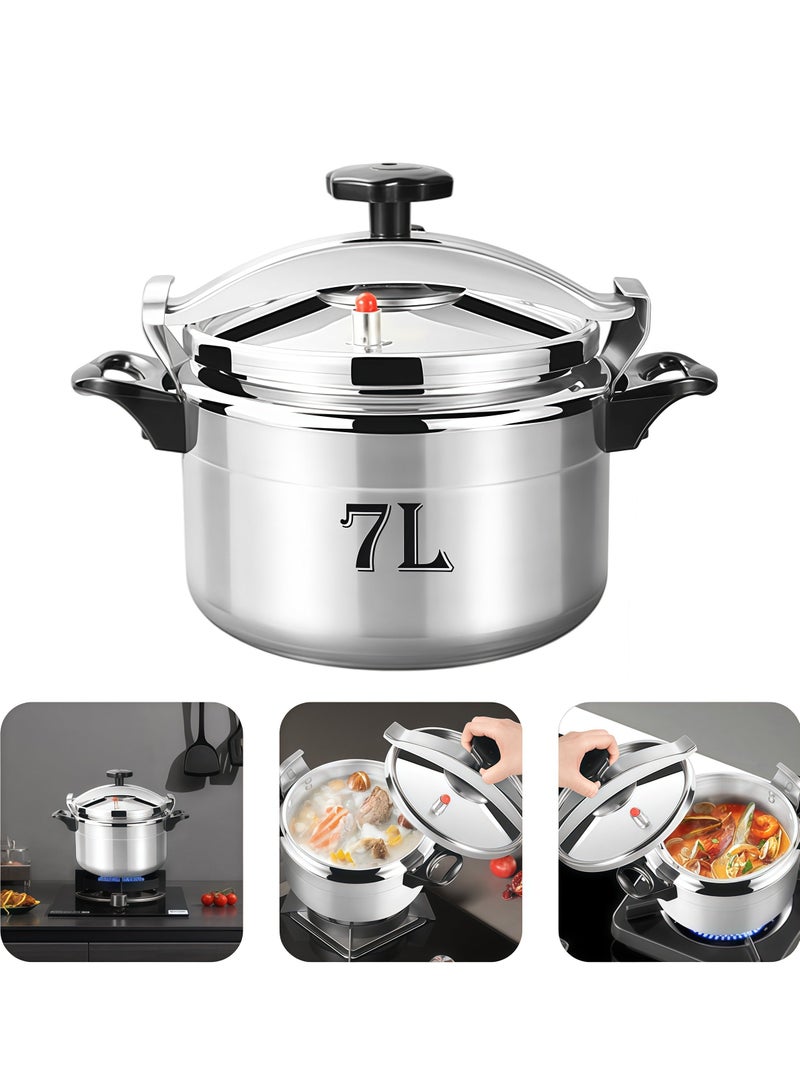 Denx 7L Pressure Cooker, Large Capacity Non Stick Aluminium Cooking Pot For Home & Kitchen, Fast Heating & Energy Saving Cooking Pot, Safe Lock Pressure Cooker For Rice, Biryani, Stew, Lentils, Soup, Meat, Family Size Multipurpose Cooker, Durable Nonstick Aluminium Cooker For Daily Use, DX3428 - Image 2