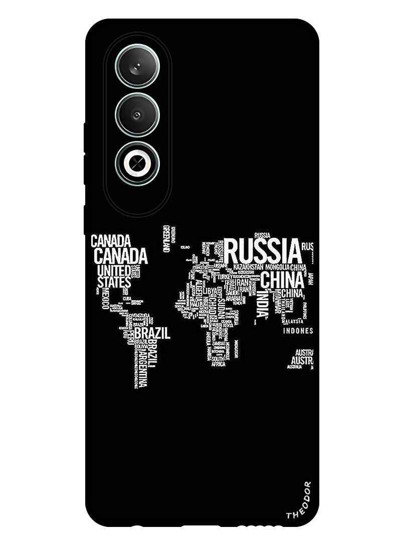 Theodor Protective Case Anti Scratch Shock Proof Bumper Cover For Oppo K12 Written World Map - Image 1
