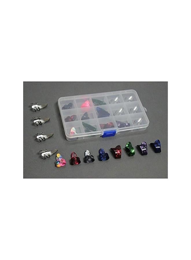 klarako 15pcs Finger Pick Thumb Pick Set Guitar Picks with 15 Grid Case Storage Box - Image 3
