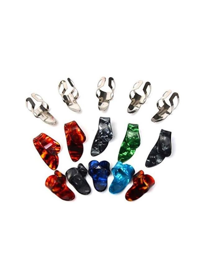 klarako 15pcs Finger Pick Thumb Pick Set Guitar Picks with 15 Grid Case Storage Box - Image 2