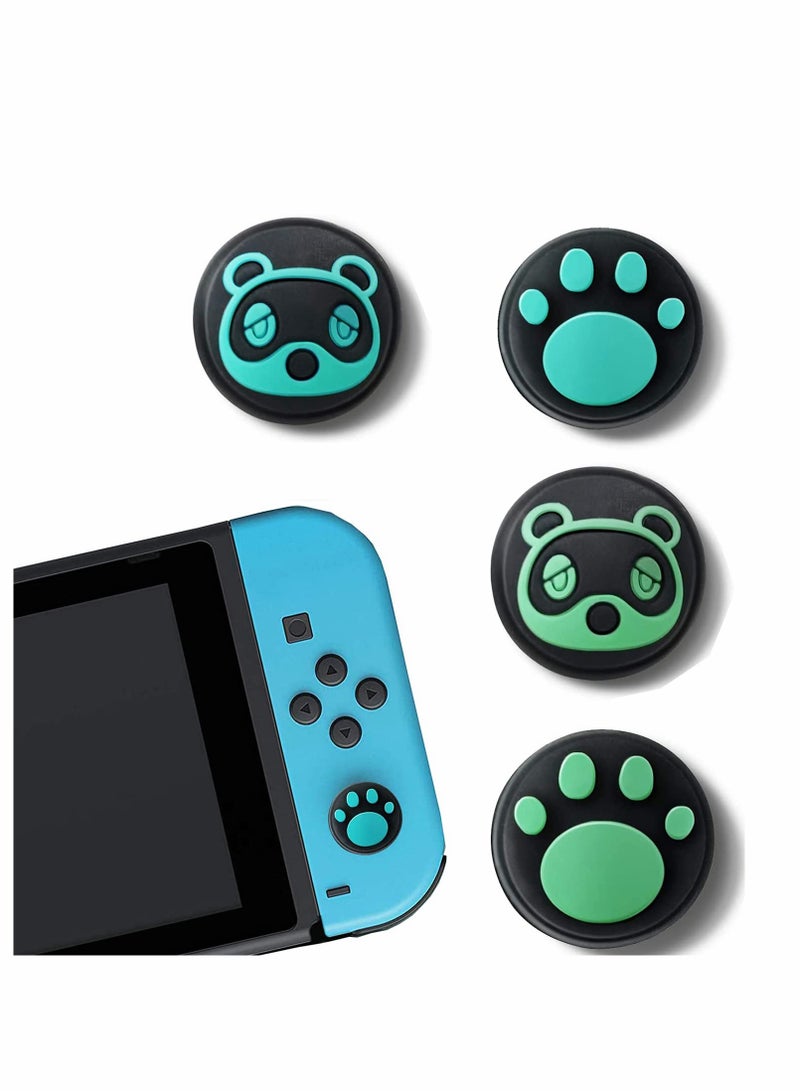 lovely Silicone Thumb Grip Caps for Nintendo Switch and Lite, Adorable Rac and Cat Paw Joystick Covers, 4 Pack - Image 1