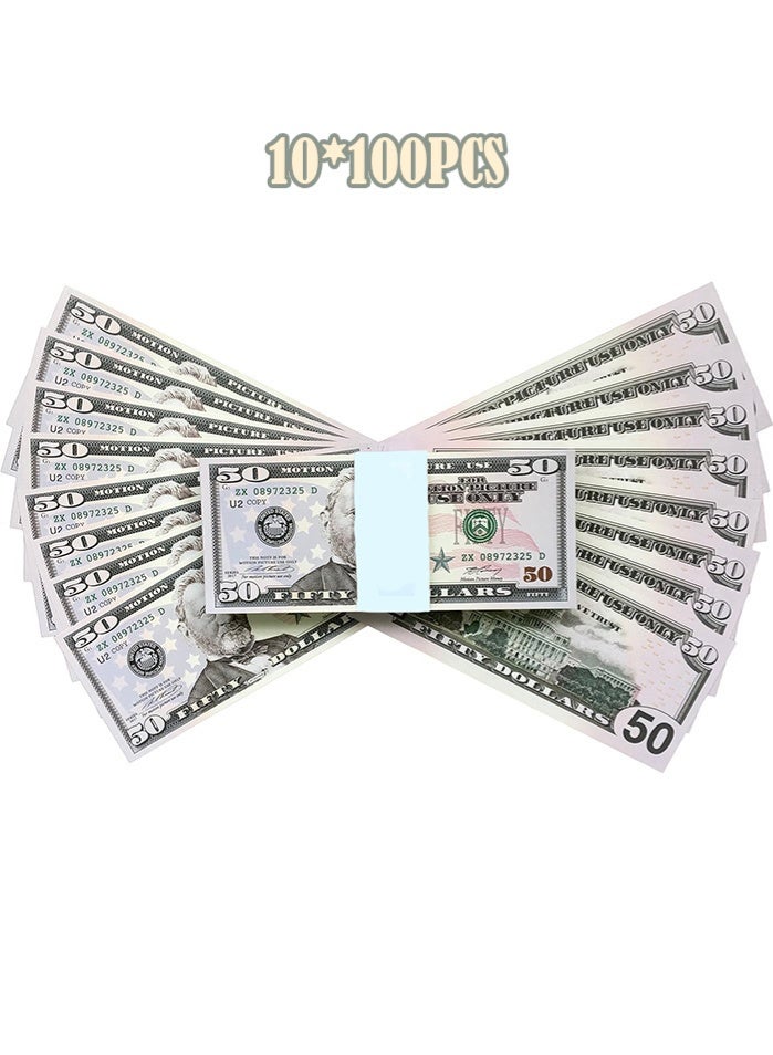 MissTiara 1000 Pieces Play Money for Kids Prop Money 50 Dollar Bills Copy Money Magician Porp,Movie Props - Image 3