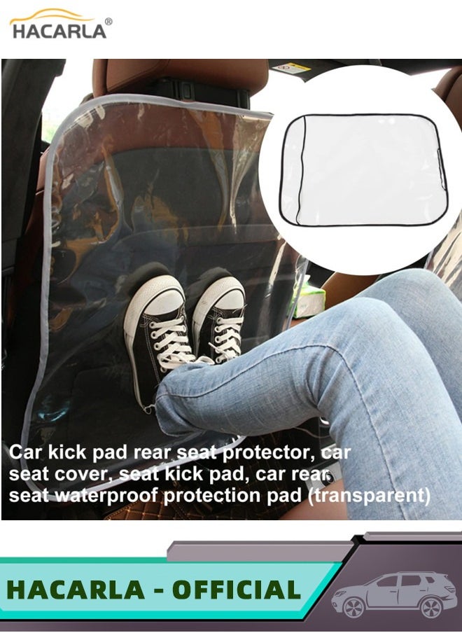HACARLA - 2 Pcs Car Seat Kick Mats Anti Dirty Car Seat Back Protector Cover Waterproof Seat Protector and Stain Resistant And 2 Pcs Car Headrest Hook Vehicle Back Seat Hanger Storage for Purse Groceries Bag - Image 1
