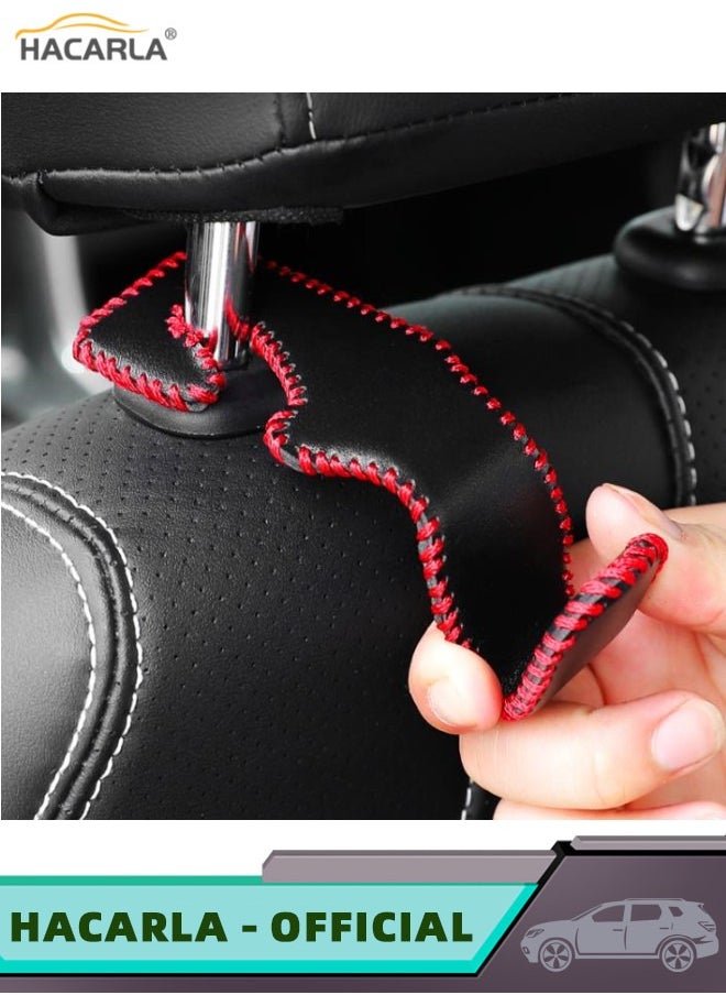 HACARLA - 2 Pcs Car Seat Kick Mats Anti Dirty Car Seat Back Protector Cover Waterproof Seat Protector and Stain Resistant And 2 Pcs Car Headrest Hook Vehicle Back Seat Hanger Storage for Purse Groceries Bag - Image 1