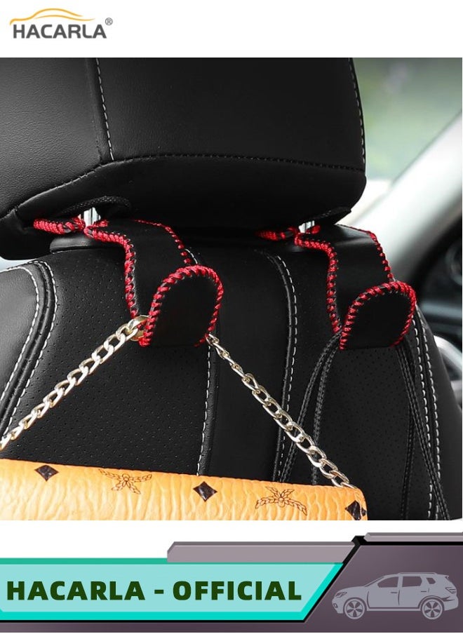 HACARLA - 2 Pcs Car Seat Kick Mats Anti Dirty Car Seat Back Protector Cover Waterproof Seat Protector and Stain Resistant And 2 Pcs Car Headrest Hook Vehicle Back Seat Hanger Storage for Purse Groceries Bag - Image 1