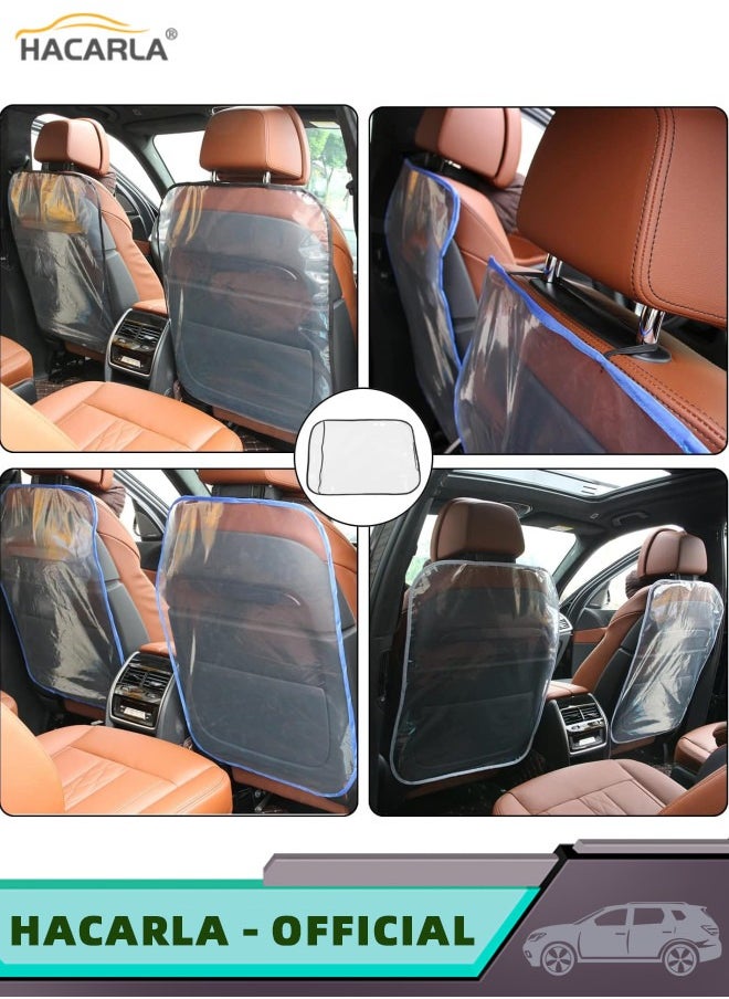HACARLA - 2 Pcs Car Seat Kick Mats Anti Dirty Car Seat Back Protector Cover Waterproof Seat Protector and Stain Resistant And 2 Pcs Car Headrest Hook Vehicle Back Seat Hanger Storage for Purse Groceries Bag - Image 1