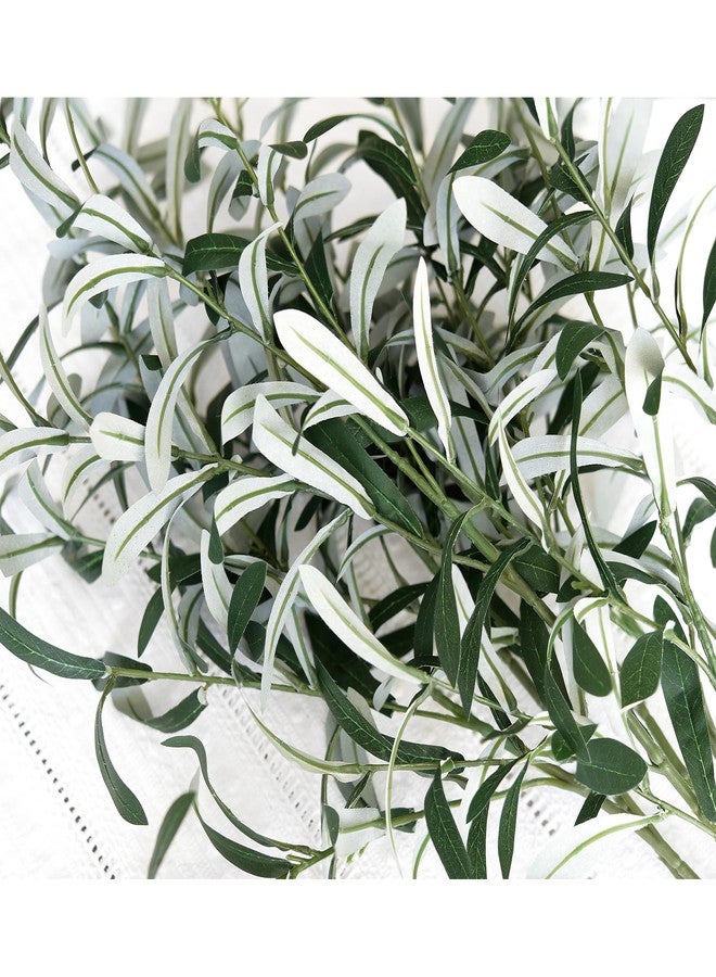 FiveSeasonStuff Artificial Olive Branches, 6 Gray-Green 30 Inch Faux Olive Stems with Bendable Wire for Vases & Centerpieces - Image 4