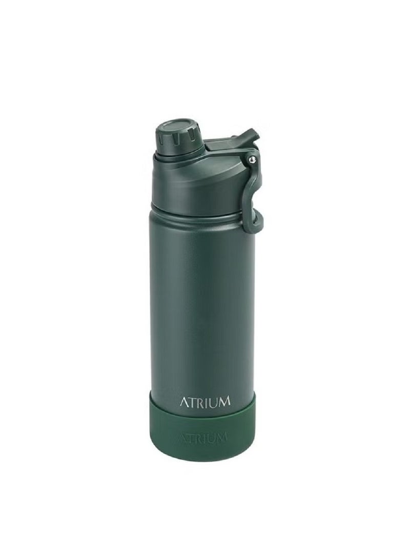 أتريوم زجاجة مياه رياضية مفرغة من الستانلس ستيل 2 في 1، ساخنة/باردة، سعة 540 مل