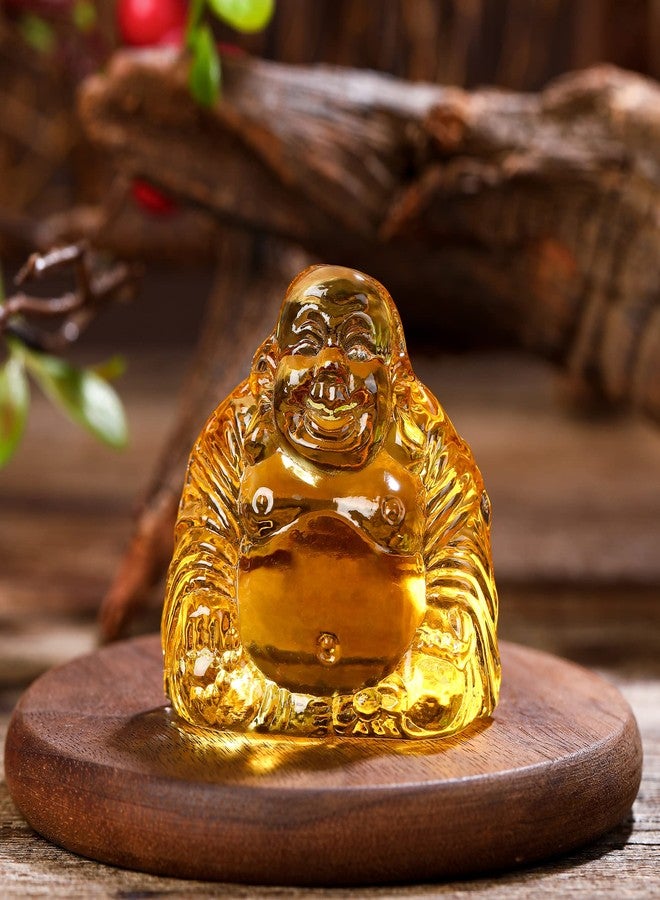 Reyife Healing Crystal Laughing Buddha Statue Mini Happy Lucky Buddha Figurine Meditation Feng Shui Wealth Ornament for Desk Car Home Decor - Image 3