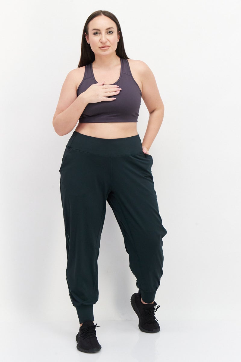 Adidas Women Plus Size Yoga Sweatpants, Dark Green  - Image 4