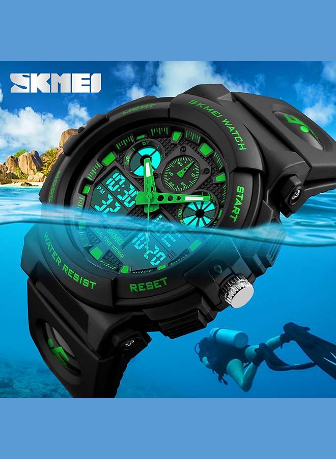 سكمي ساعة يد رياضية SKMEI ذات شاشة عرض مزدوجة رقمية وشاشة LED متعددة الوظائف 50 متر مقاومة للماء للرجال - Image 2