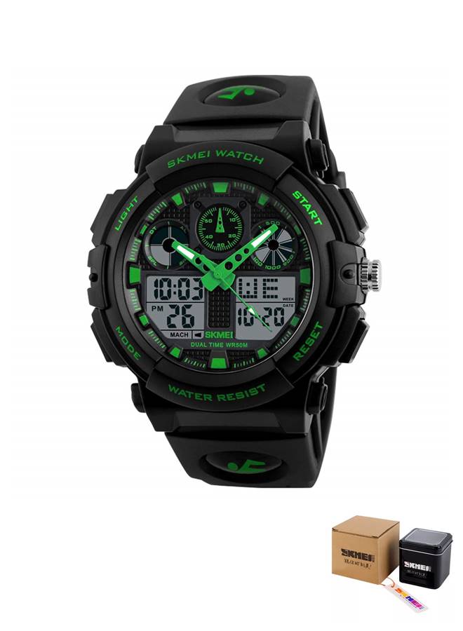 سكمي ساعة يد رياضية SKMEI ذات شاشة عرض مزدوجة رقمية وشاشة LED متعددة الوظائف 50 متر مقاومة للماء للرجال - Image 5