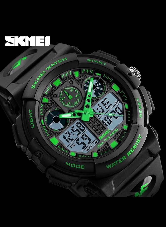 سكمي ساعة يد رياضية SKMEI ذات شاشة عرض مزدوجة رقمية وشاشة LED متعددة الوظائف 50 متر مقاومة للماء للرجال - Image 3