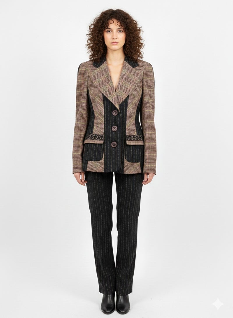 Women wool blazer & pants suit size 36 - Image 1