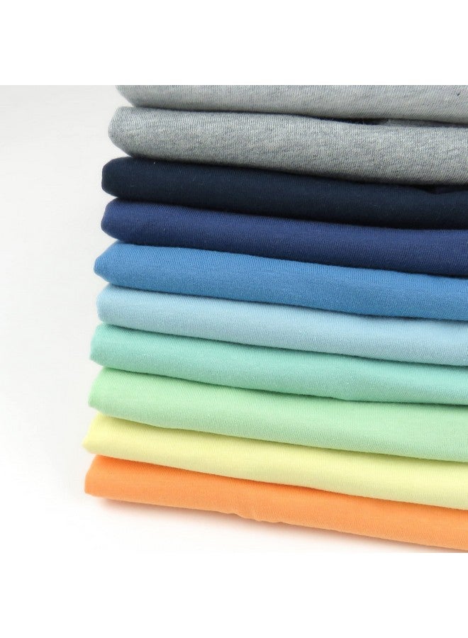 HonestBaby HonestBaby Baby 10 Pack Long Sleeve T Shirts 100% Organic Cotton for Toddler, Boys, Girls, Rainbow Blues, 5T - Image 5