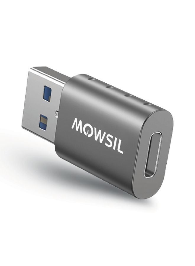 موسل محول USB 3.0 إلى USB-C من موصل، محول USB-A إلى USB-C، سبائك الألومنيوم، USB 3.0 ذكر إلى USB-C أنثى، نقل البيانات والشحن، متوافق مع أجهزة الكمبيوتر المحمولة وأجهزة الكمبيوتر الشخصية. - Image 1