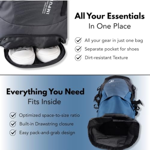 Impulse Urban Trek 75L Travel Bag with Rain Cover|Water Resistant|Padded Adjustable Shoulder Straps & Waist Belt | Ideal for Hiking, Camping & Travel Rucksack Backpack- Blue |1 Year Warranty - Image 4