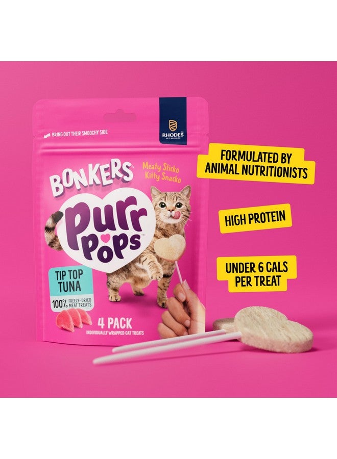 Bonkers Purrpops, Freeze Dried Tuna Flavor Cat Treats, High Protein, Training Treats or Food Topper, All Breeds and Ages, 13 Pack (52 Pieces, 16 oz) - Image 2