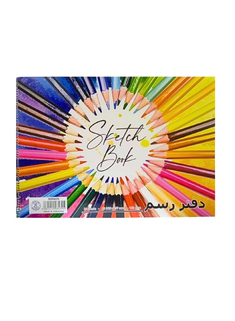 Sadaf Spiral Sketch Pad, A3 Size, White 100 gsm 20 Sheets - Image 2