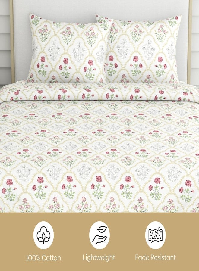 haus & kinder King Size Bedsheet with 2 Pillow Covers, 186 TC Cotton Bedsheets for Double Bed King Size 108X108 Inches Flat Bed Sheet | Rose Serenity - Image 5