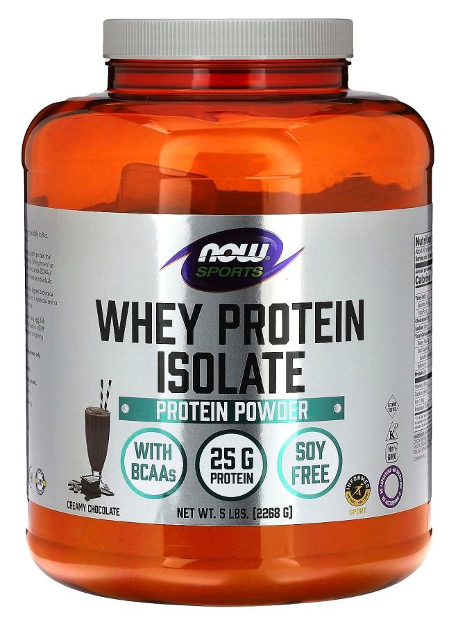 now بروتين مصل اللبن الرياضي المعزول بنكهة الشوكولاتة الكريمية 5 رطل (2268 جرام)