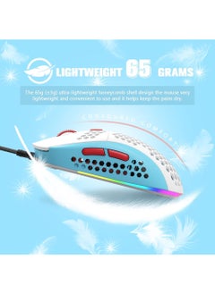 Rock Pow M8 LED Gaming Mouse Ergonomic Ultra-Lightweight Honeycomb Shell Custom Tri-Color Design Chroma RGB Backlit 7 Programmable Buttons 6400 DPI Computer Mice for PS4 Xbox Laptop PC Gamers  - Image 2