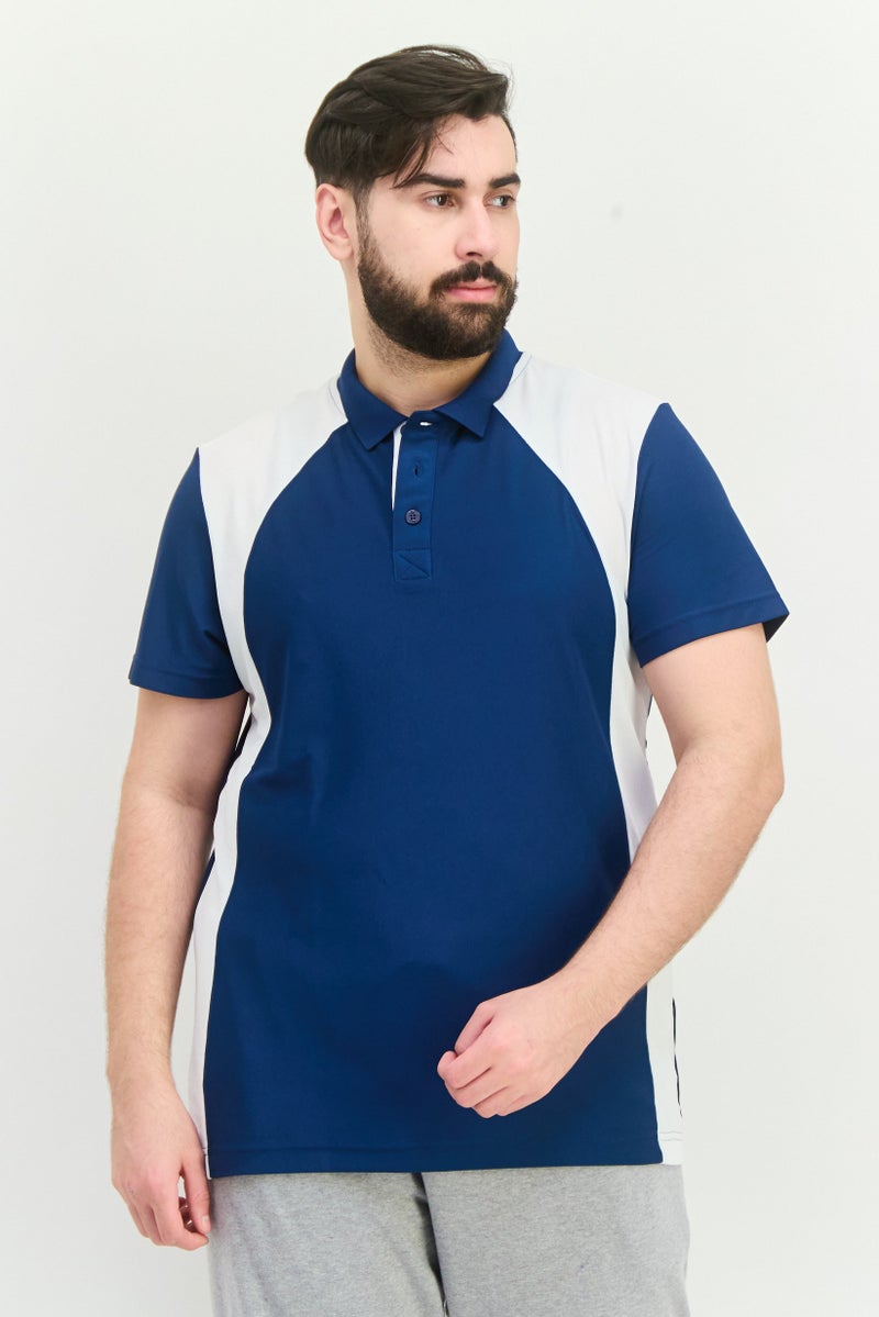 PUMA تي شيرت بولو رياضي للرجال بأكمام قصيرة، أزرق فيروزي/أبيض - Image 1