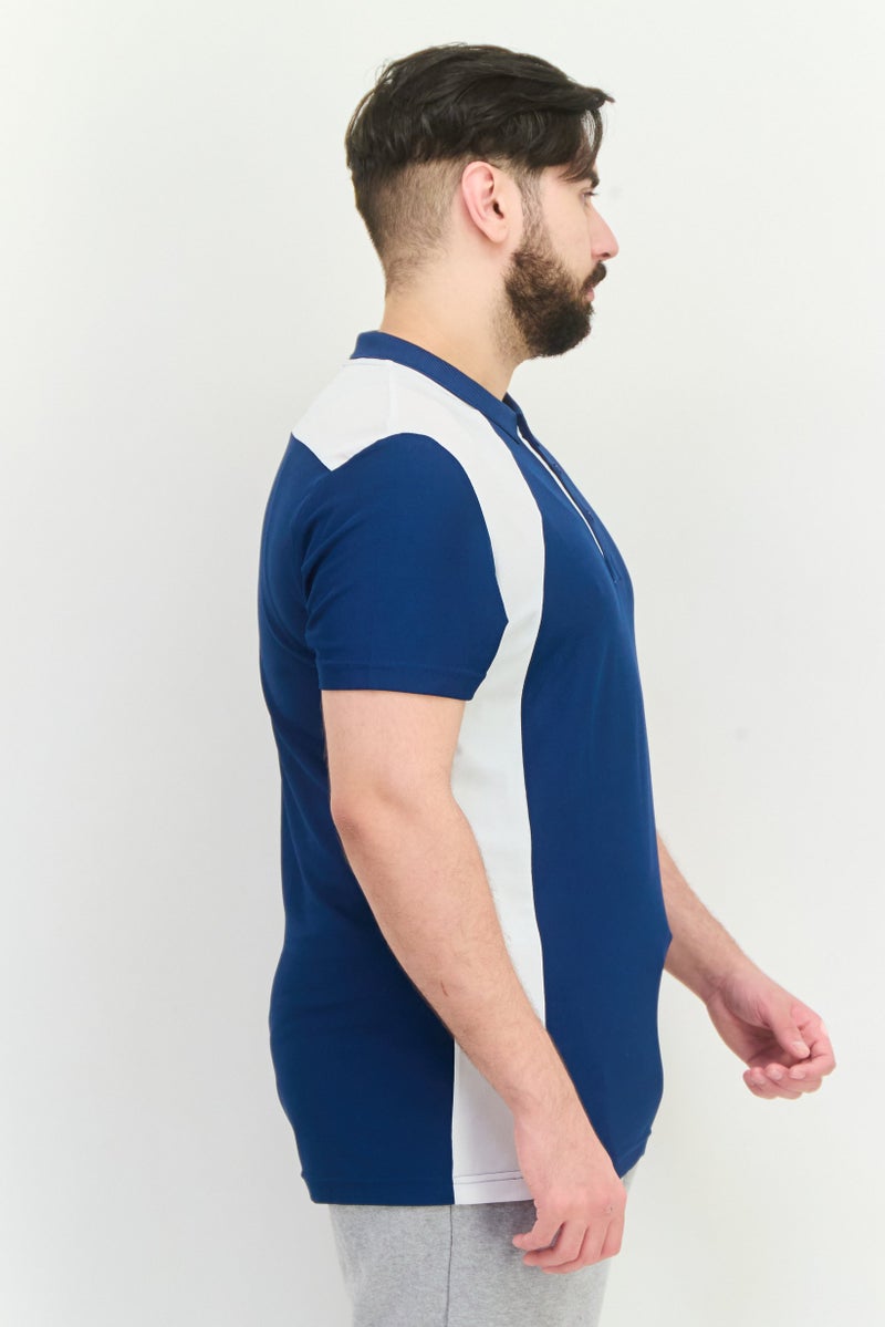 PUMA Men Sportswear Fit Short Sleeves Training Polo Shirt, Teal Blue/White - Image 2