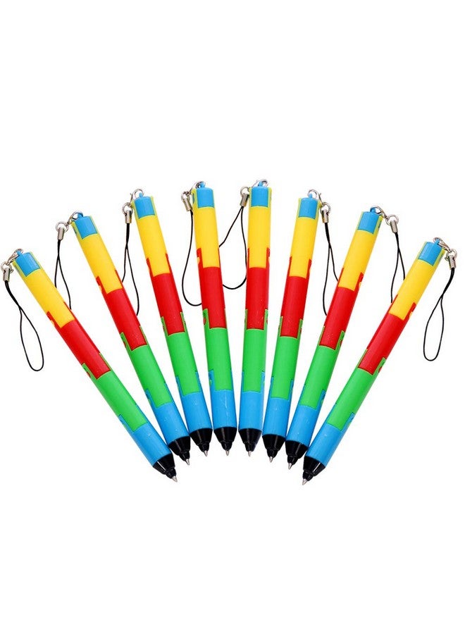 Funny live Foldable Ballpoint Pen Collapsible Ball Pen, Bendable Deformable Ball Pen, Funny Ballpoint Creative Stationery Gift For Child, Pendant Decoration Pens, 0.5Mm, Blue Ink, 8 Pcs - Image 2