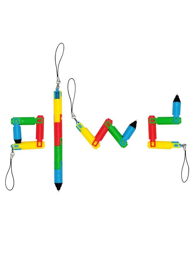 Funny live Foldable Ballpoint Pen Collapsible Ball Pen, Bendable Deformable Ball Pen, Funny Ballpoint Creative Stationery Gift For Child, Pendant Decoration Pens, 0.5Mm, Blue Ink, 8 Pcs - Image 1