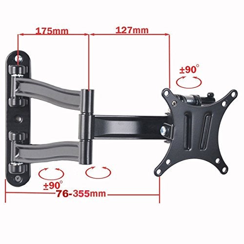VideoSecu TV Wall Mount Articulating Arm Tilt Swivel Bracket for Most 19-39" TV Monitor Display VESA 100X100 75X75 up to 33LBS ML15B A28 - Image 5