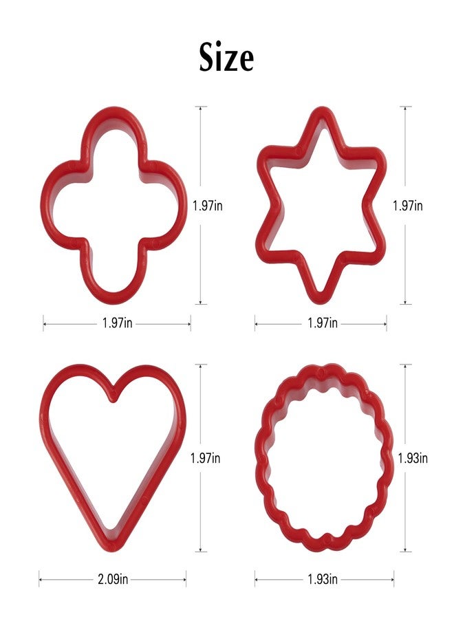 HiempTru Cookie Cutter Set 24 PCS, Heart Star Round Shapes Cookie Cutters Mold Plastic Homemade Mini Biscuit Cutters Sandwich Cutter for DIY, Kitchen, Baking, Birthday, Pancake Maker Supplies 2 Inch - Image 2