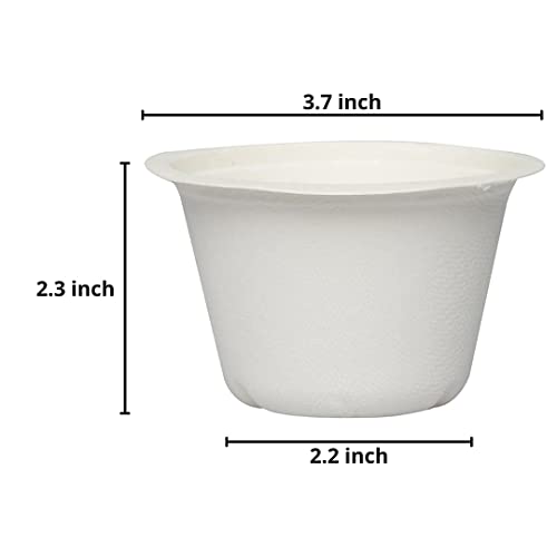 Amit Marketing Compostable Bagasse Round Bowl | Heavy Duty Biodegradable Eco-Friendly Disposable Sugarcane Leakproof Bowls for Food Serving, Catering, Takeaway & Daily Use | White, 50 Pcs - 450 ml - Image 2