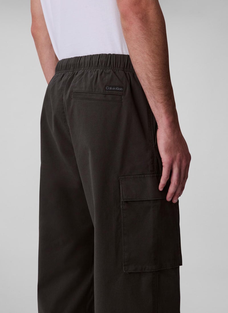 Calvin Klein Jeans Straight Cotton Twill Cargo Trousers - Image 4