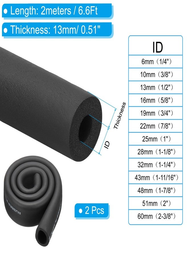 PATIKIL 2-3/8"(60mm) ID x 6.6Ft Pipe Insulation Foam Tube, 2Pcs Pipe Cover Wrap Roll Bar Padding Tubing for Handle Grip HVAC Outdoor Air Conditioner Units - Image 2