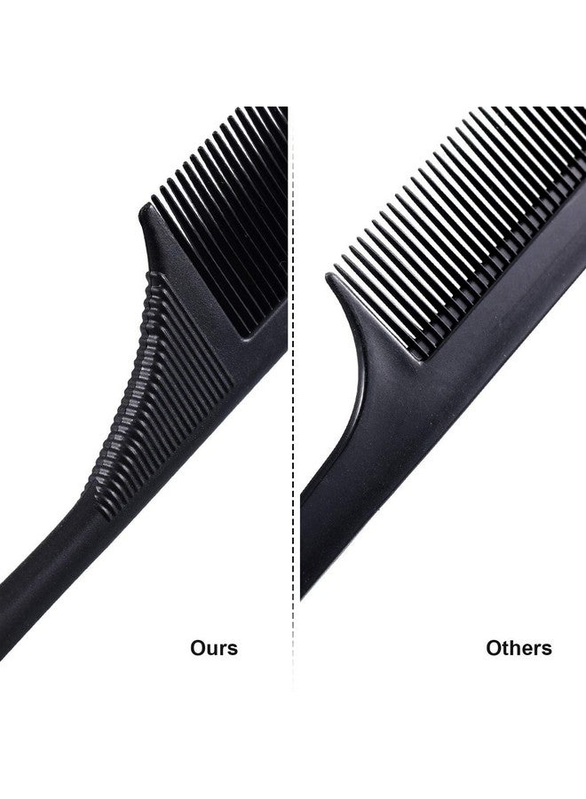 Leinuosen 2 Pack Rat Tail Combs for Women Fine Tooth Comb Parting Tip Carbon Fiber Root Teasing Anti Static Heat Resistant Adding Volume Evening Hair Styling - Image 4