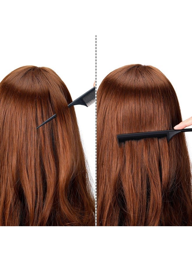 Leinuosen 2 Pack Rat Tail Combs for Women Fine Tooth Comb Parting Tip Carbon Fiber Root Teasing Anti Static Heat Resistant Adding Volume Evening Hair Styling - Image 3