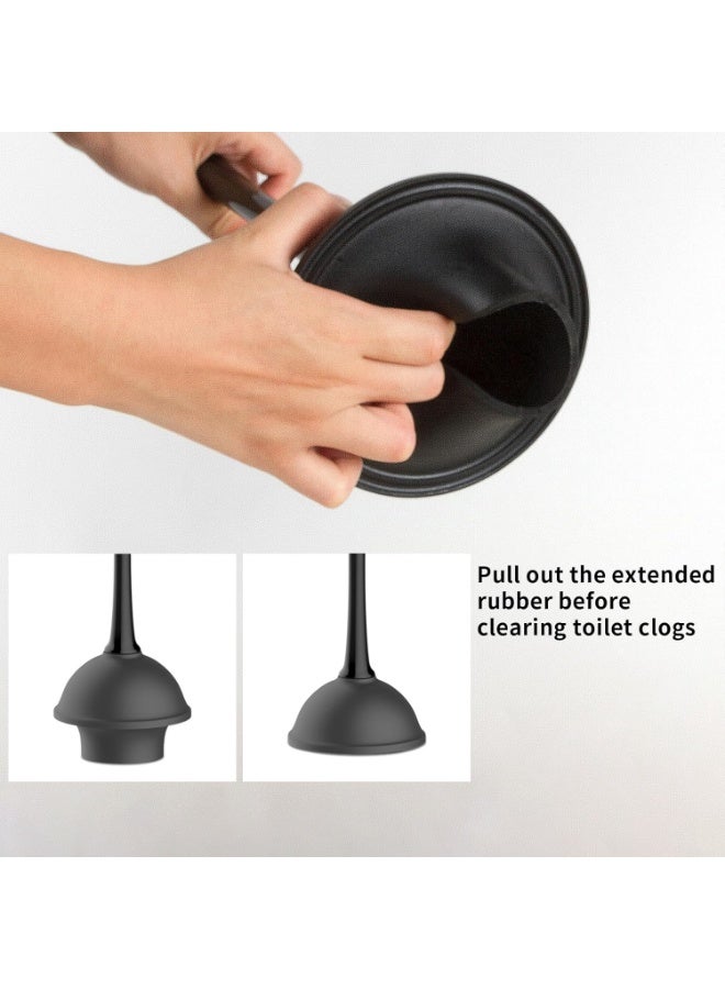 Toilet Plunger and Bowl Brush Combo for Bathroom Cleaning, Black, 1 Set - Image 4