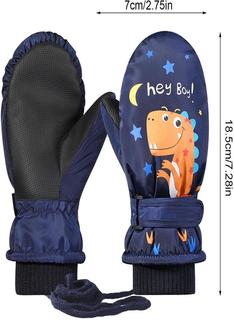 GGOOT Snow Ski Gloves for Kids,Warm Fluffy Lined Snow Gloves Water-Resistant Snow Mittens - Three-Layer Thermal Gloves, Boys Girls Ski Gloves for Cold Weather - Image 4